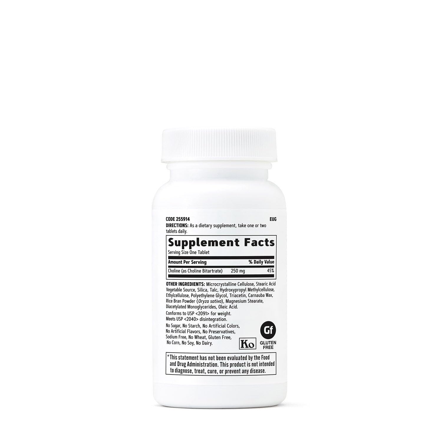 GNC Choline 250mg : gélules alignées, soutien potentiel du foie et du métabolisme.