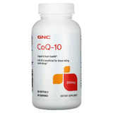 GNC CoQ10 : bouteille de gélules molles prête à l’emploi pour soutenir la santé cardiovasculaire.