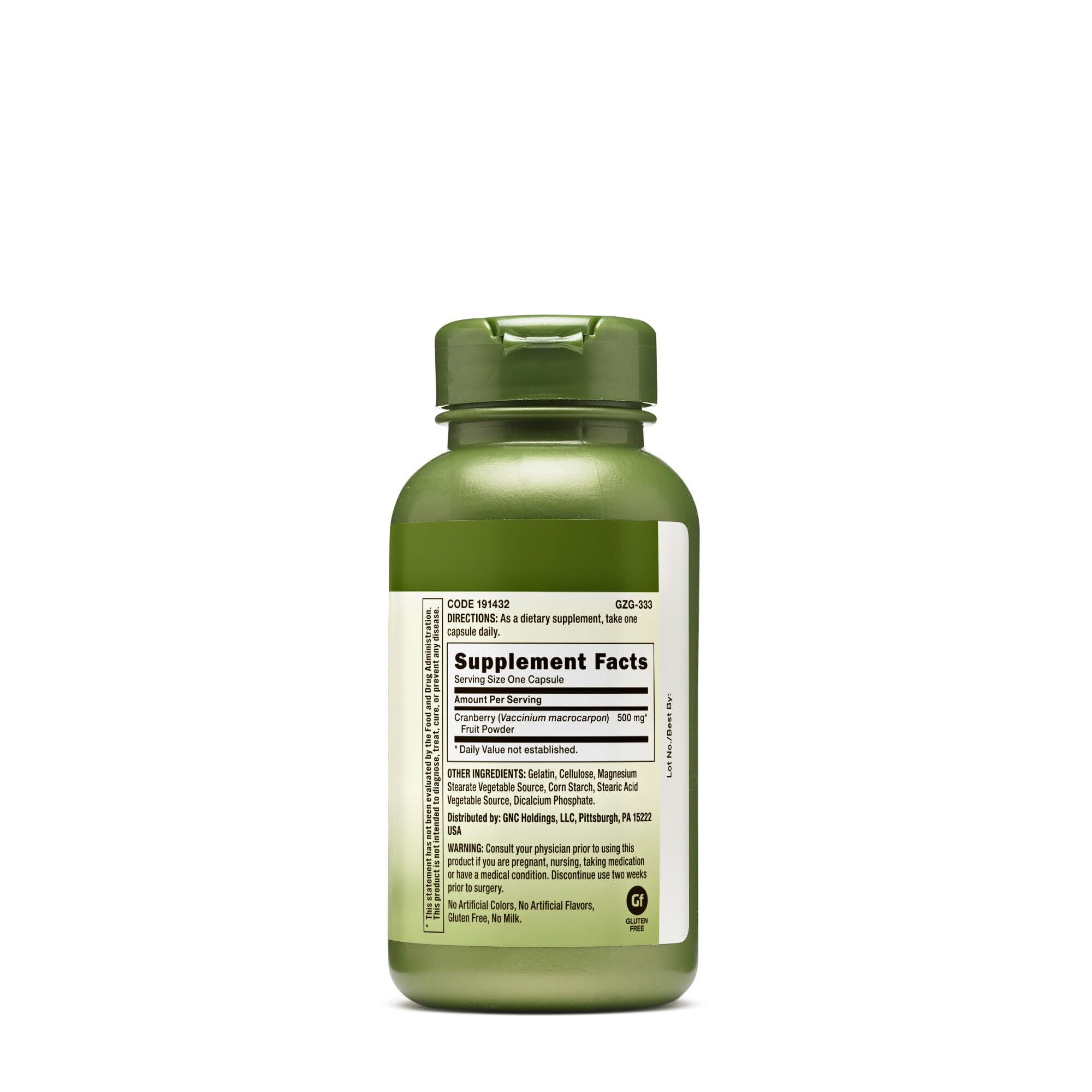 GNC Cranberry 100 capsules — emballage et capsules faciles à intégrer au quotidien.