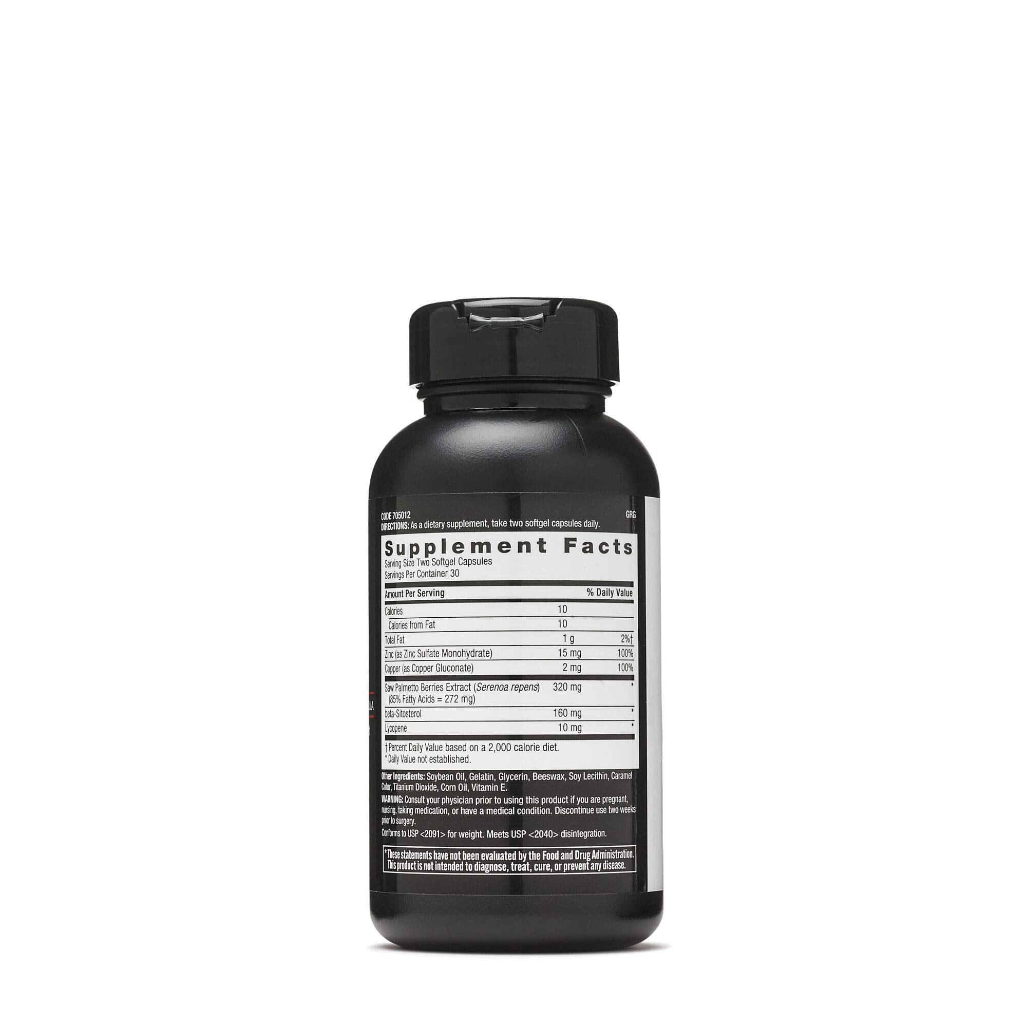 GNC Formule Prostate Homme, composition des ingrédients clés et nutriments essentiels