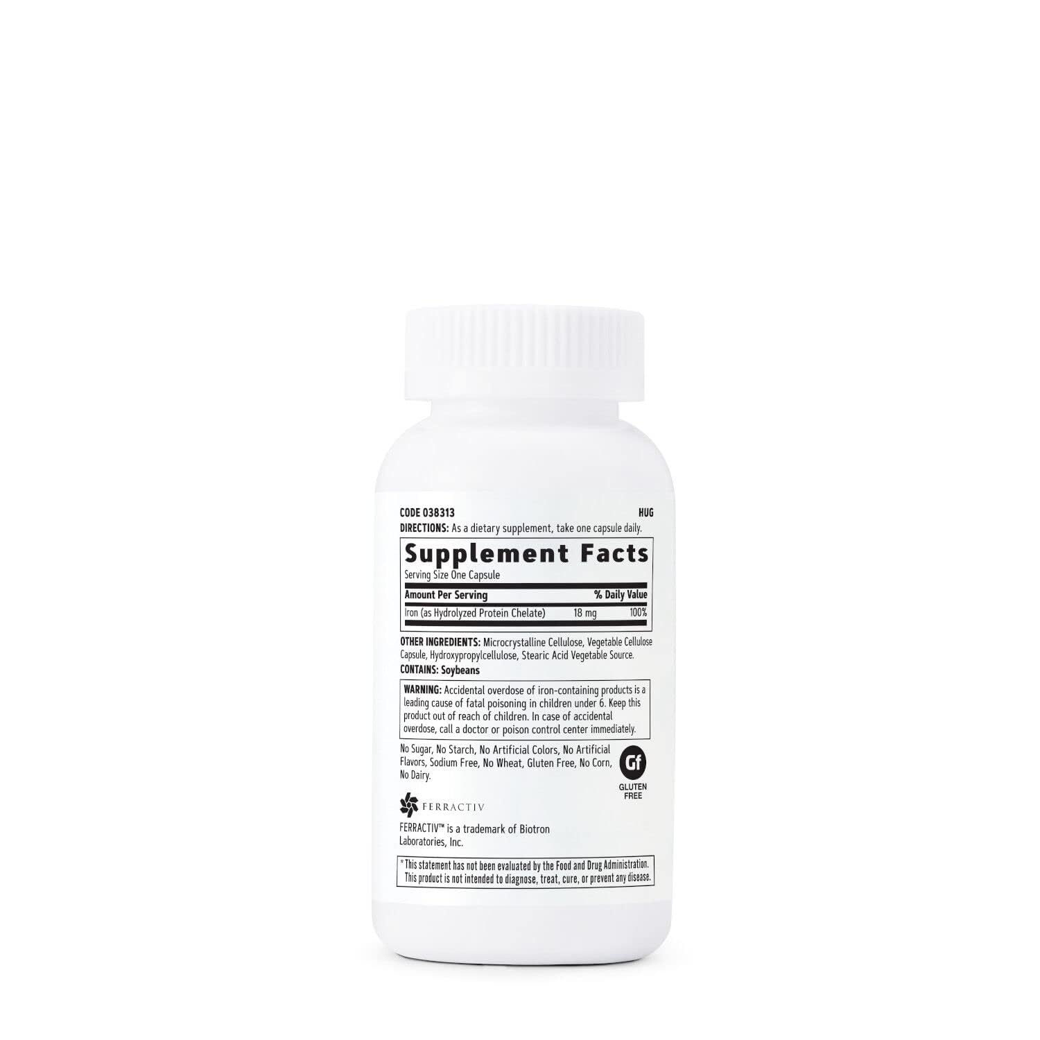 GNC Gentlesorb Fer 18 mg – Capsules végétariennes adaptées à une routine quotidienne.