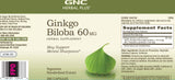 GNC Ginkgo Biloba 60 mg, bouteille pratique pour 300 portions et le bien-être mental.