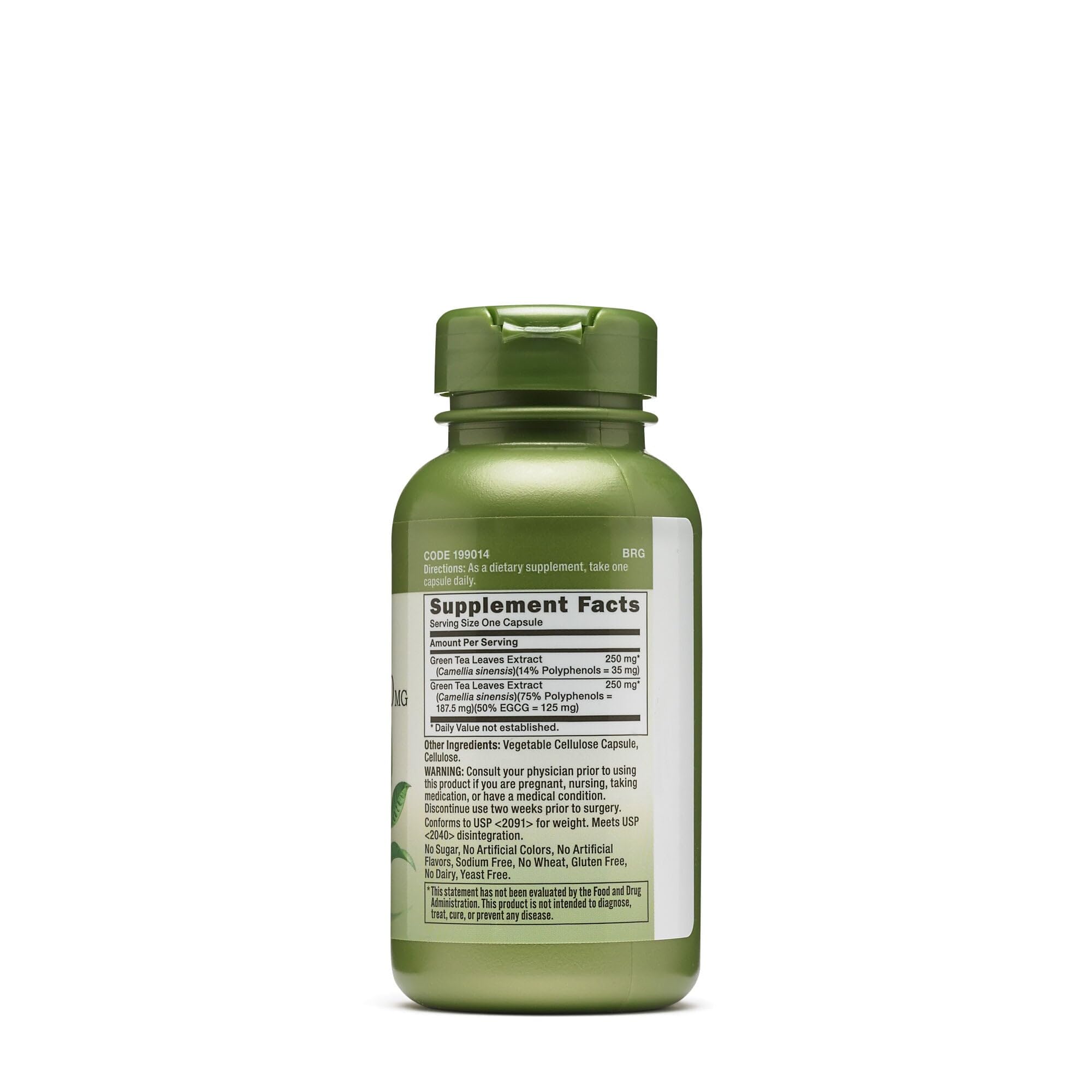 GNC Herbal Plus Thé Vert 500 mg gélules utilisées quotidiennement