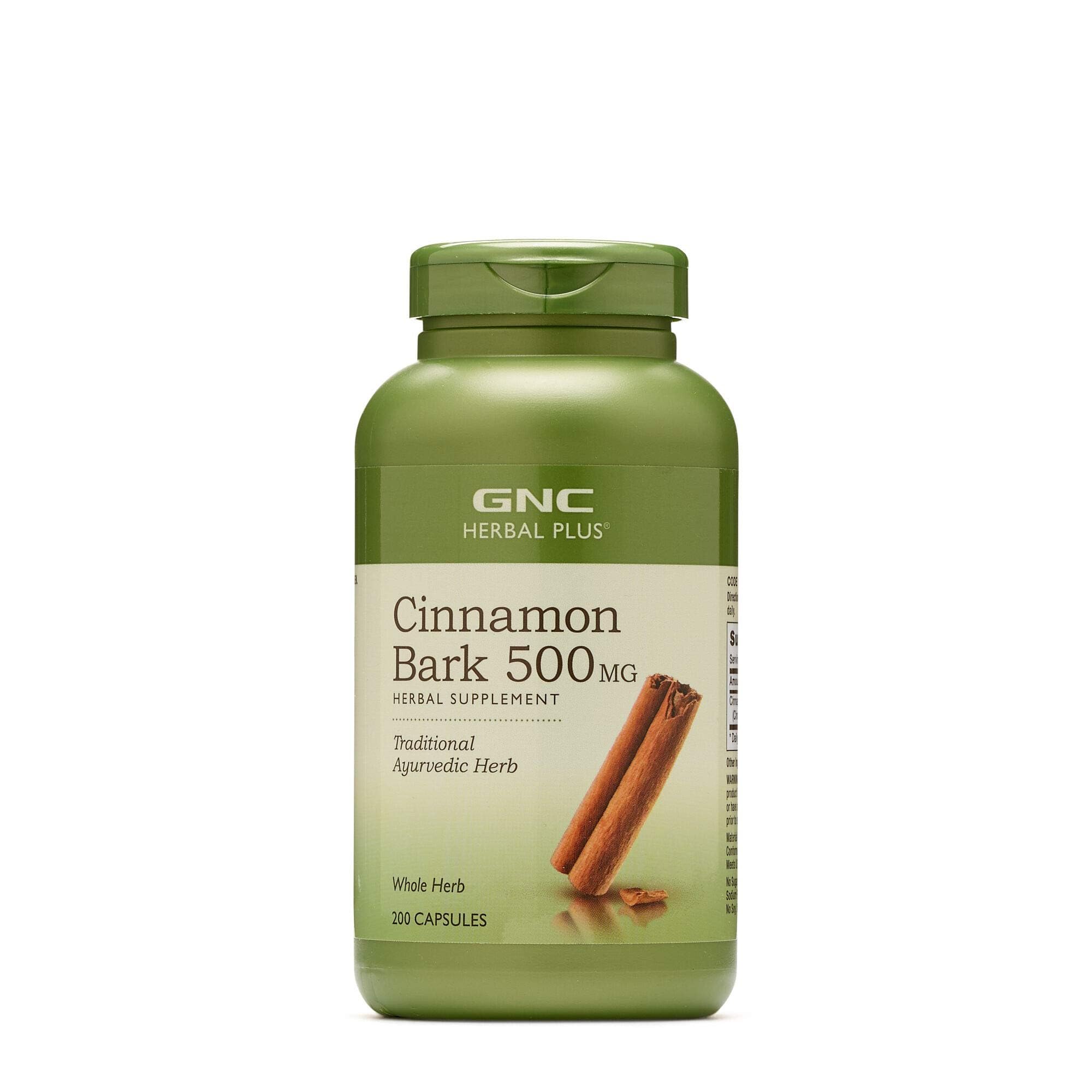 GNC Herbal Plus écorce de cannelle en bouteille, soutien bien-être naturel