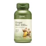 Flacon GNC Herbal Plus Gingembre racine 550 mg, soutien digestif naturel.