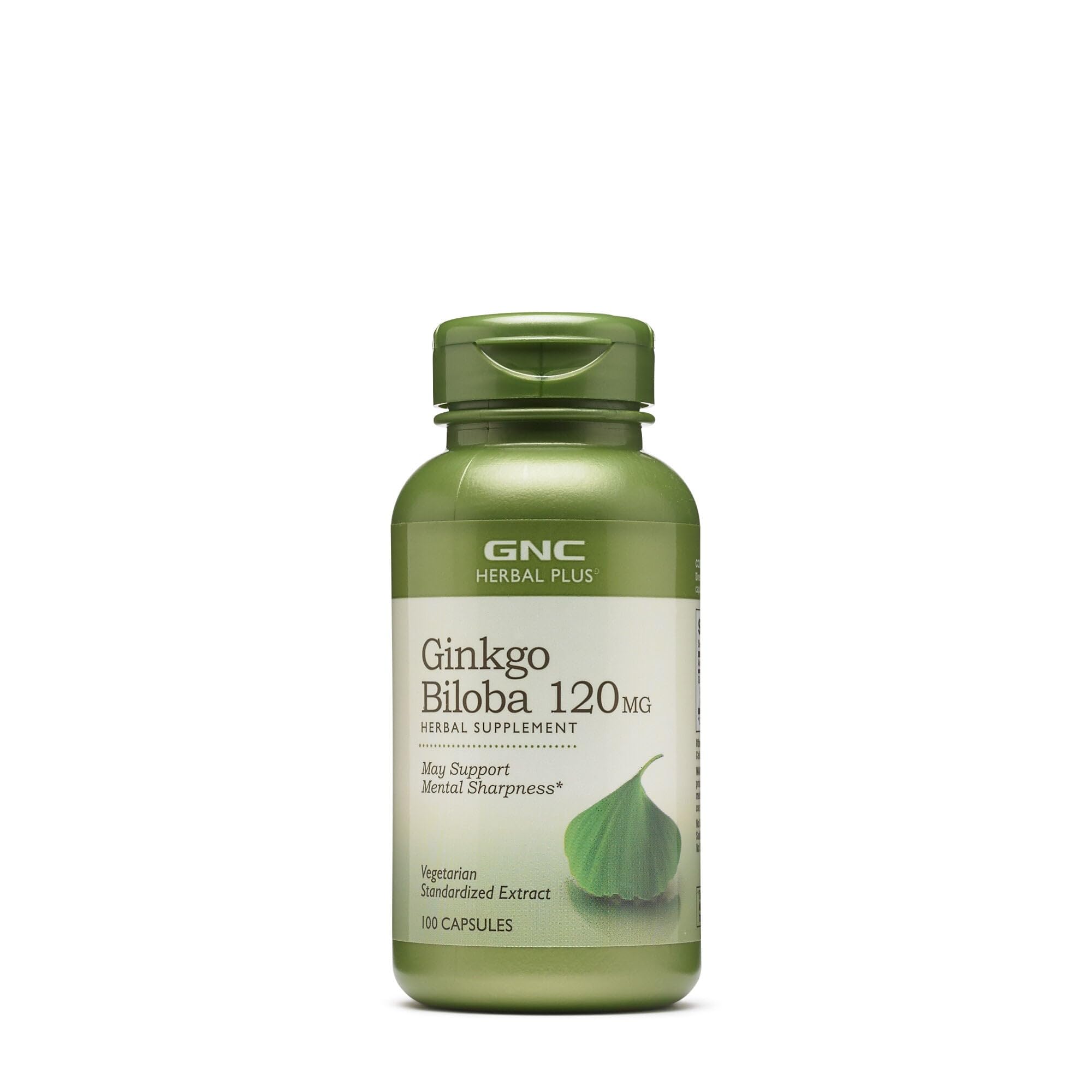 GNC Herbal Plus Ginkgo Biloba – bouteille 120 mg, soutien potentiel de la clarté mentale.