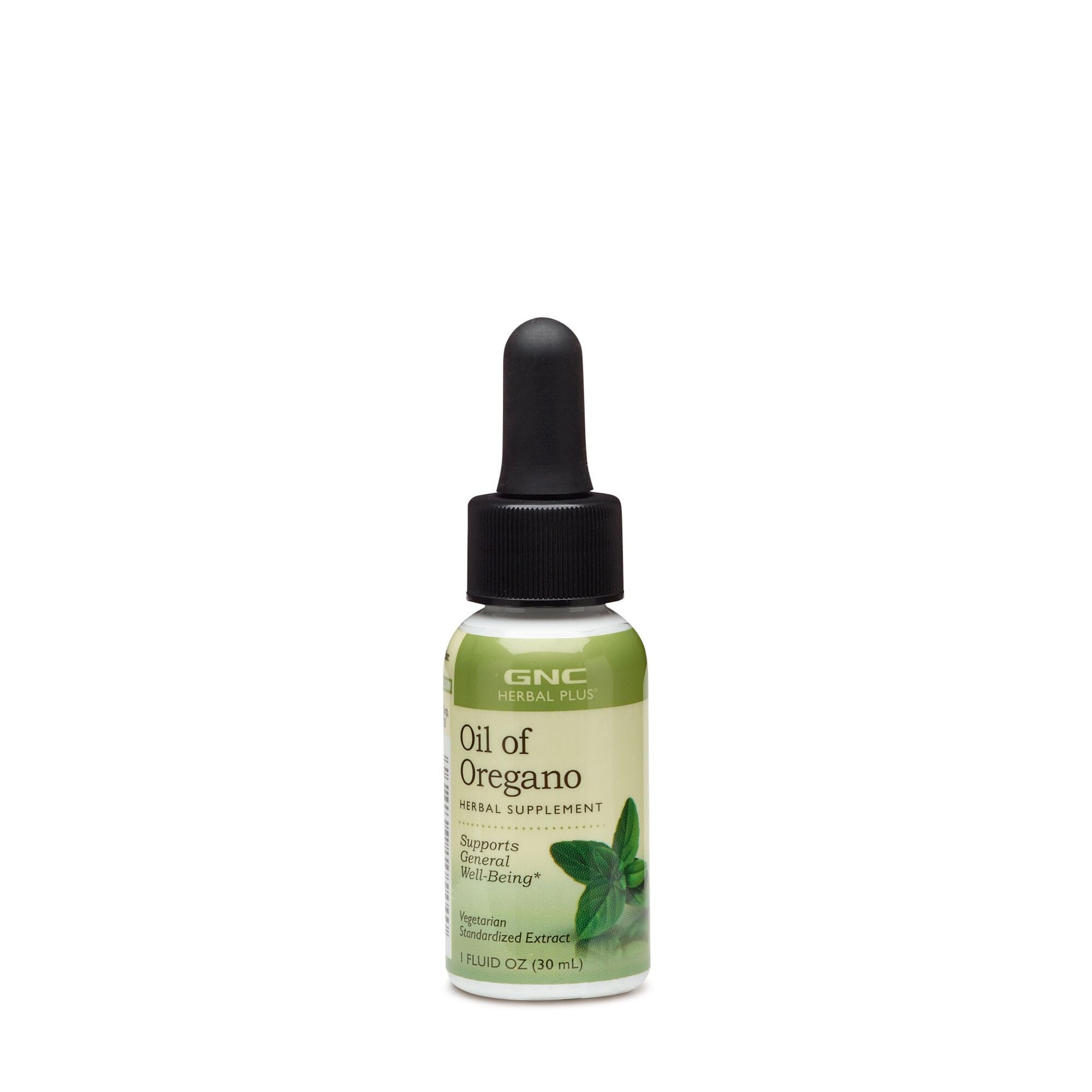 GNC Herbal Plus huile d'origan en flacon, soutien au bien-être général.