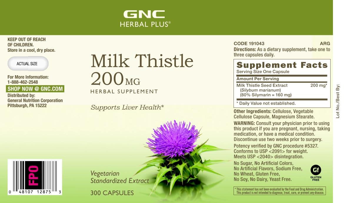 GNC Herbal Plus Milk Thistle – capsules faciles à avaler pour une utilisation quotidienne
