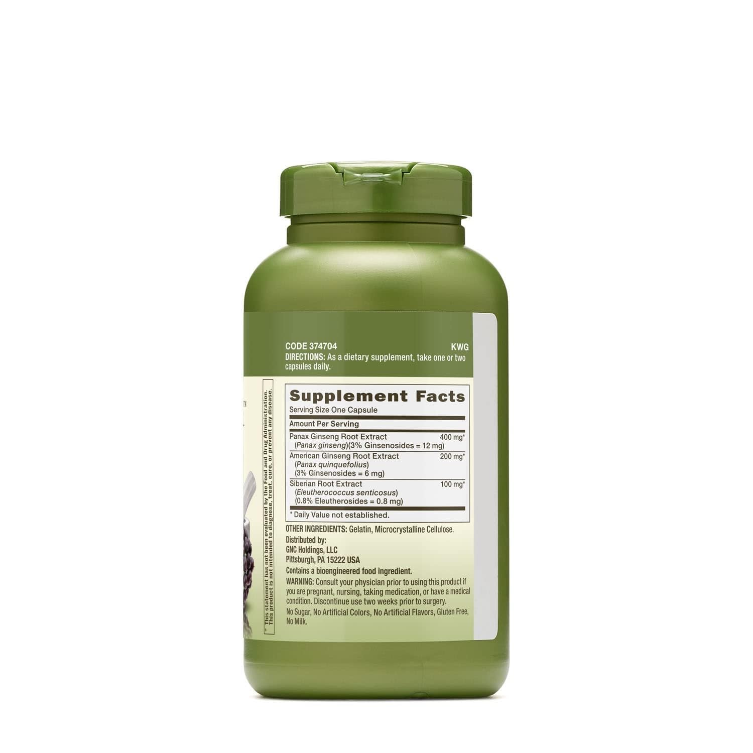 GNC Herbal Plus Triple Ginsa : comprimés visibles, usage pratique et adaptogène potentiellement utile.