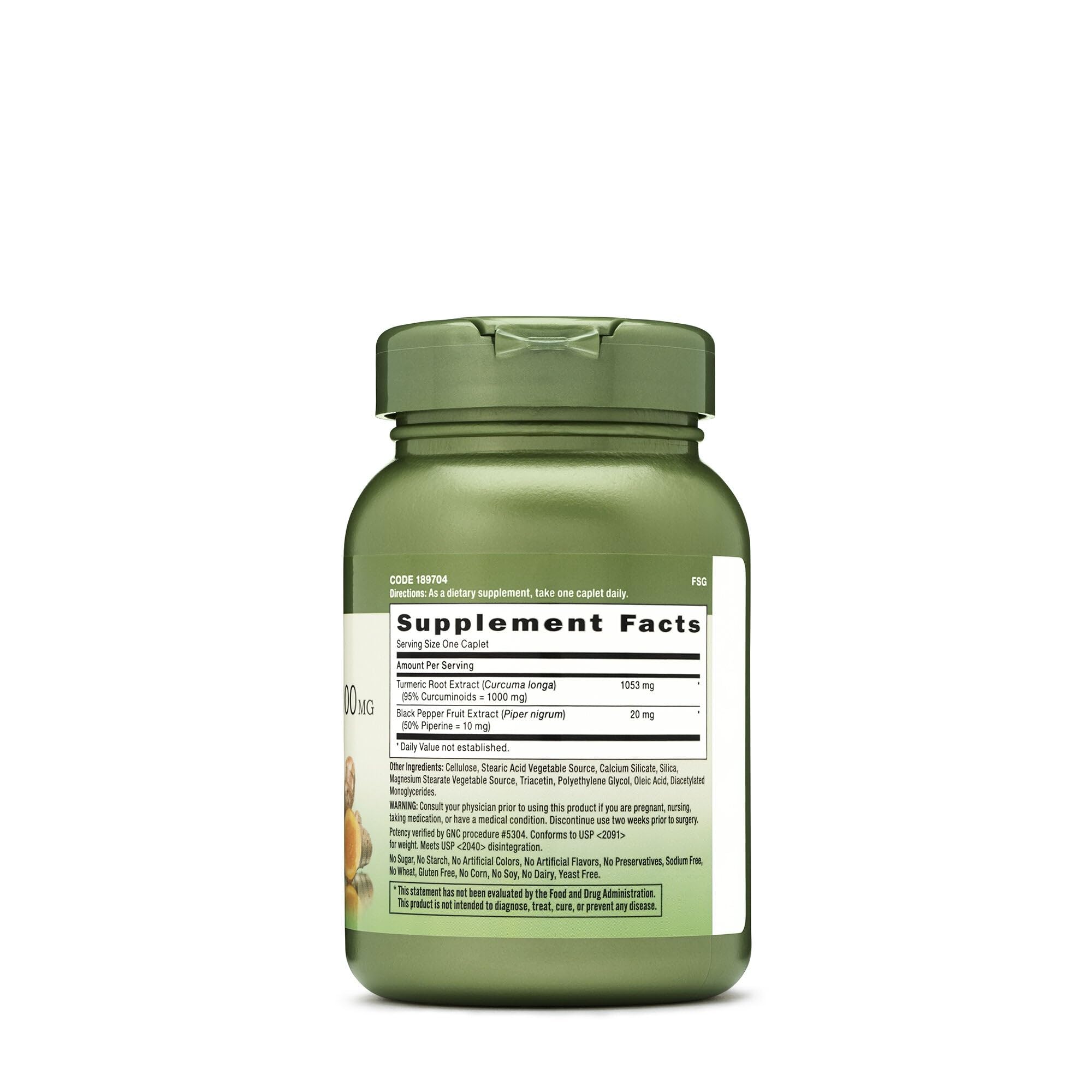 GNC Herbal Plus Turmeric 1000mg – comprimés végétariens pour articulations en douceur.
