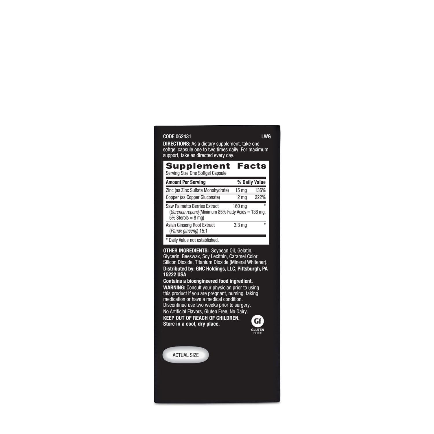 GNC Men Ultra Saw Palmetto : flacon pose9 sur fond neutre