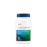 GNC Huile de foie de morue Omega-3, bouteille, soutien potentiel du cœur et du cerveau.