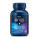 GNC huile de poisson EPA 1000 Mini – bouteille visible et capsules faciles à prendre.