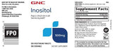 GNC Inositol 500 mg — tablettes pour usage quotidien et croissance cellulaire.