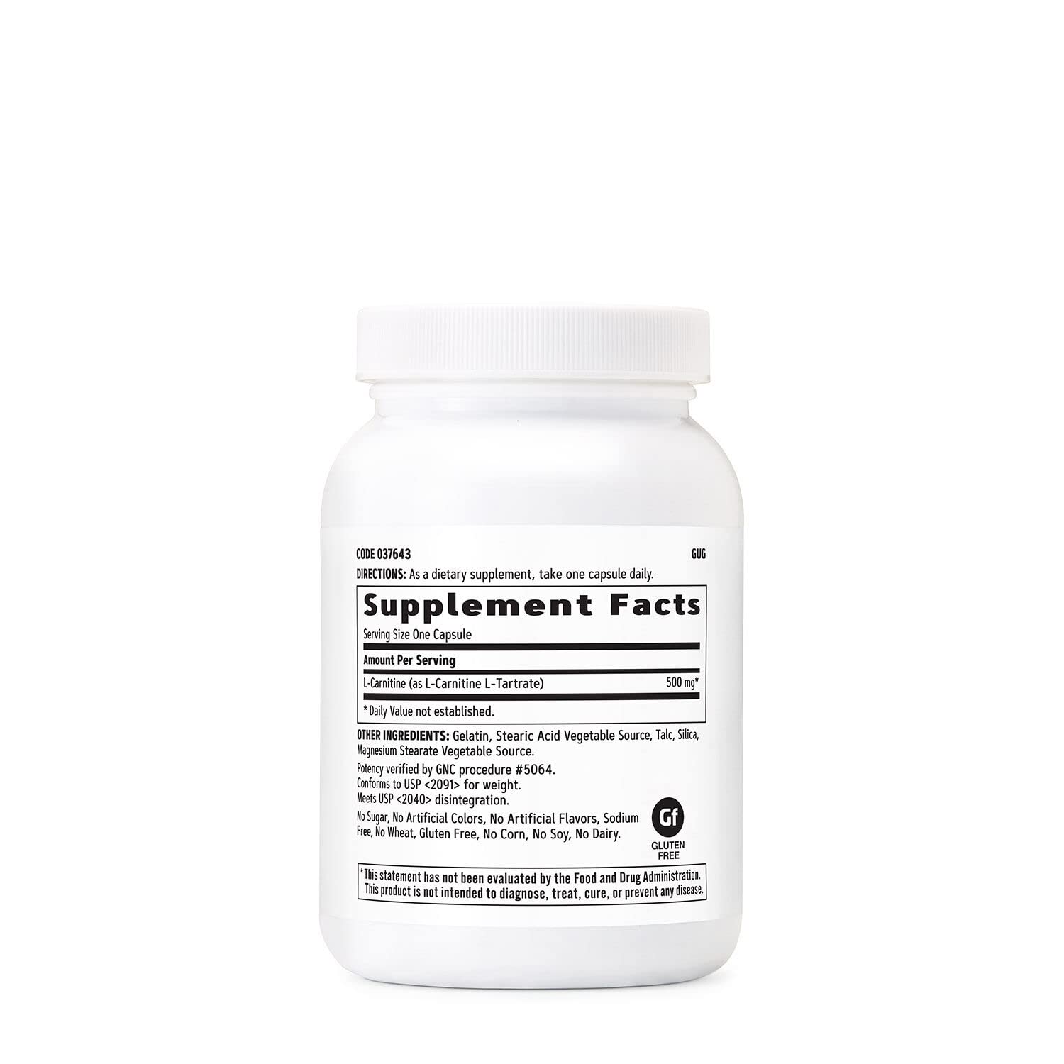 GNC L-Carnitine bouteille de capsules, pratique à emporter