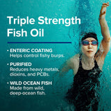 GNC Oméga-3 Triple Force – sceau de pureté et poissons sauvages