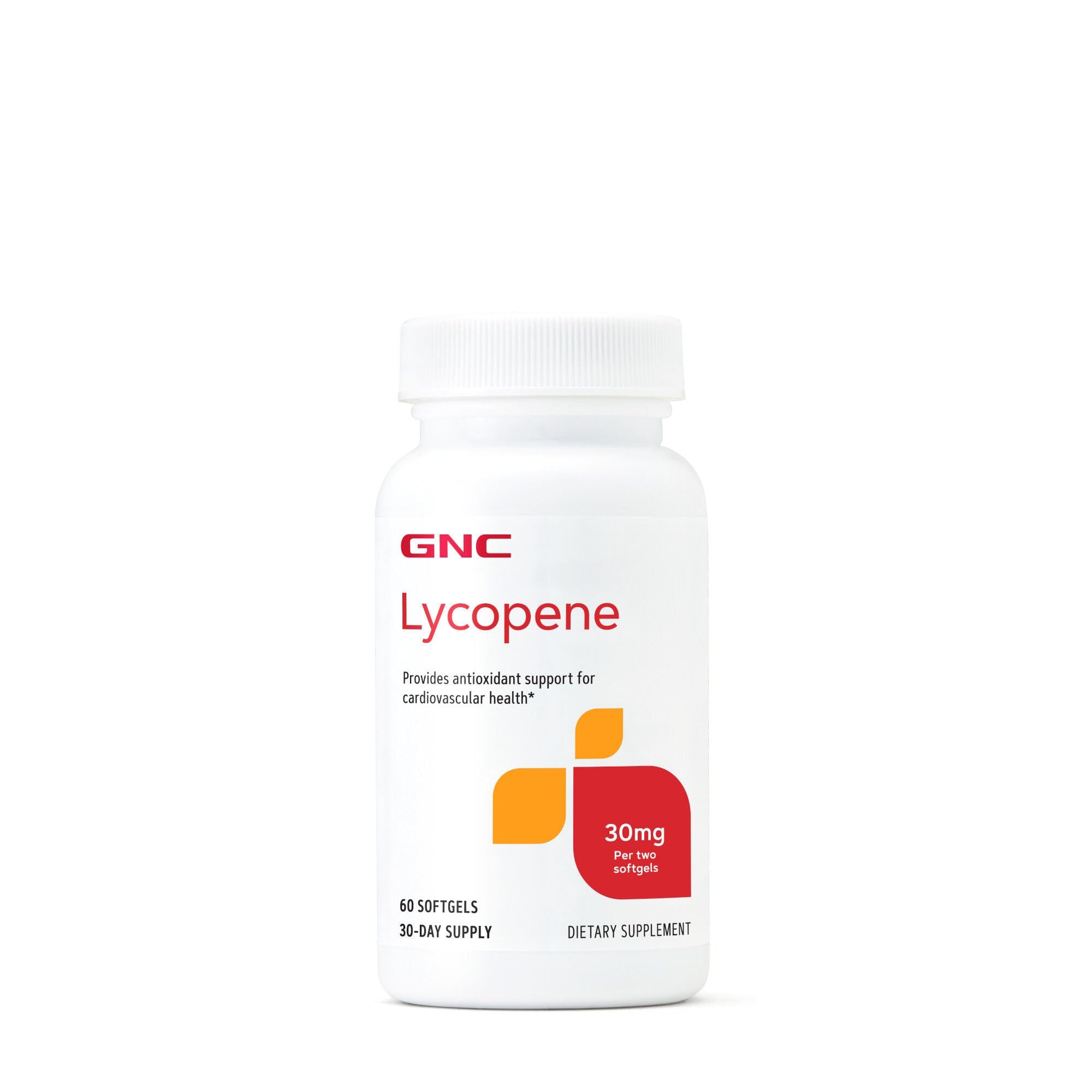 GNC Lycopène 30 mg, bouteille de gélules – soutien cardiovasculaire potentiel.