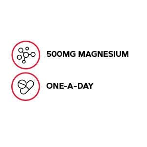 Étiquette GNC Magnésium 500 mg: sans colorants artificiels et sans gluten