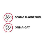 Étiquette GNC Magnésium 500 mg: sans colorants artificiels et sans gluten