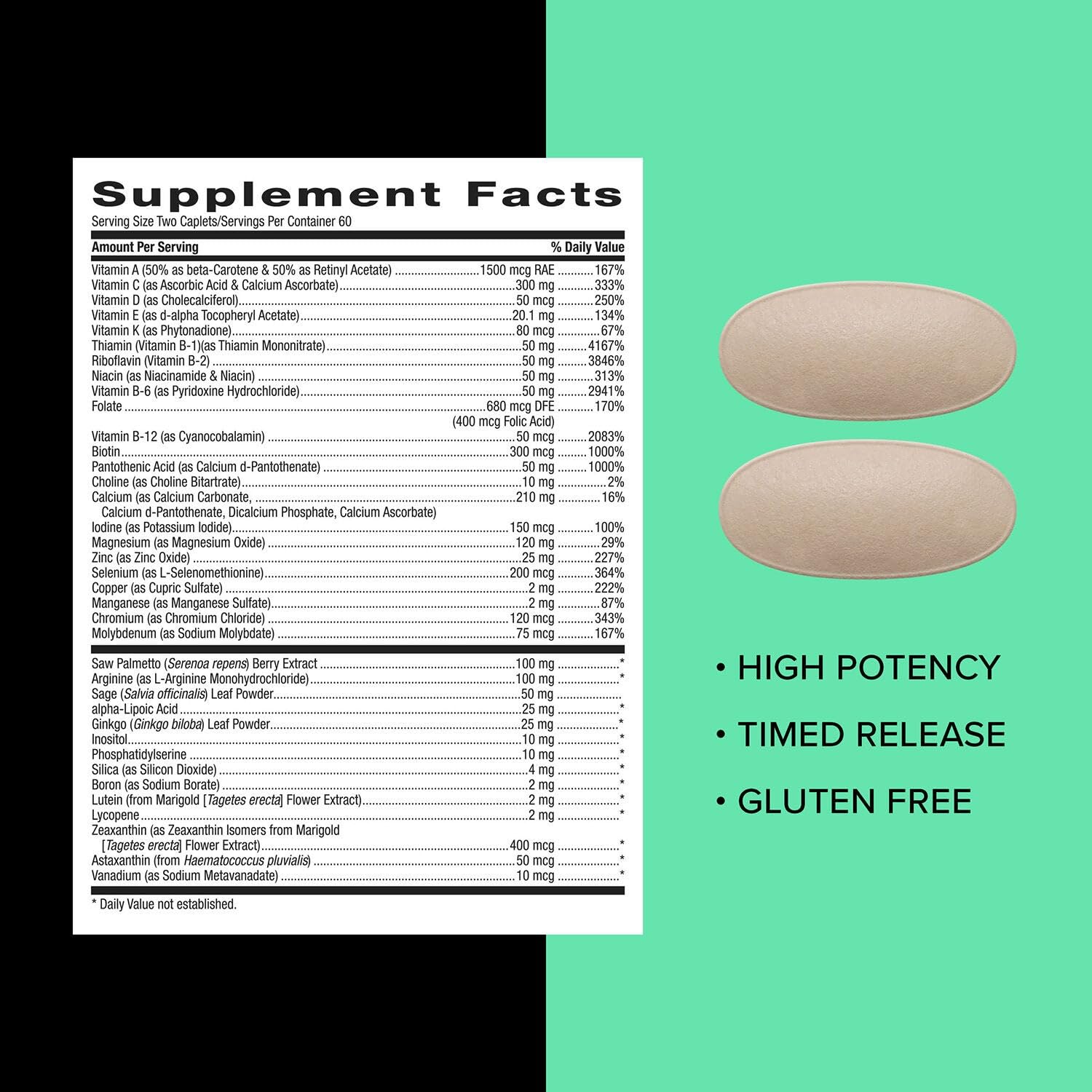 GNC Mega Men 50 Plus, dose quotidienne pour l'apport en vitamines essentielles.