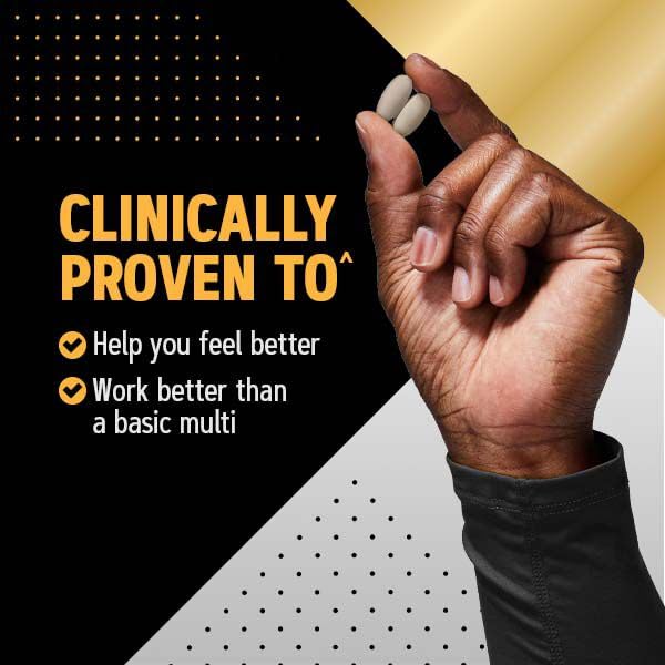 GNC Mega Men Sport, emballage sans gluten pour un régime alimentaire.