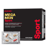 GNC Mega Men Sport Vitapak — bouteille de capsules pratique pour une nutrition complète au quotidien.