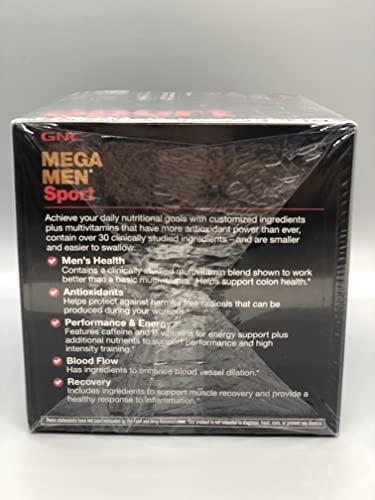 GNC Mega Men Sport Vitapak — emballage clair, ensemble de 4 produits simplifiant la routine sportive.