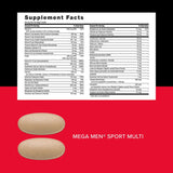 GNC Mega Men Sport Vitapak — tableau nutritionnel clair, pour vérifier les apports rapidement.
