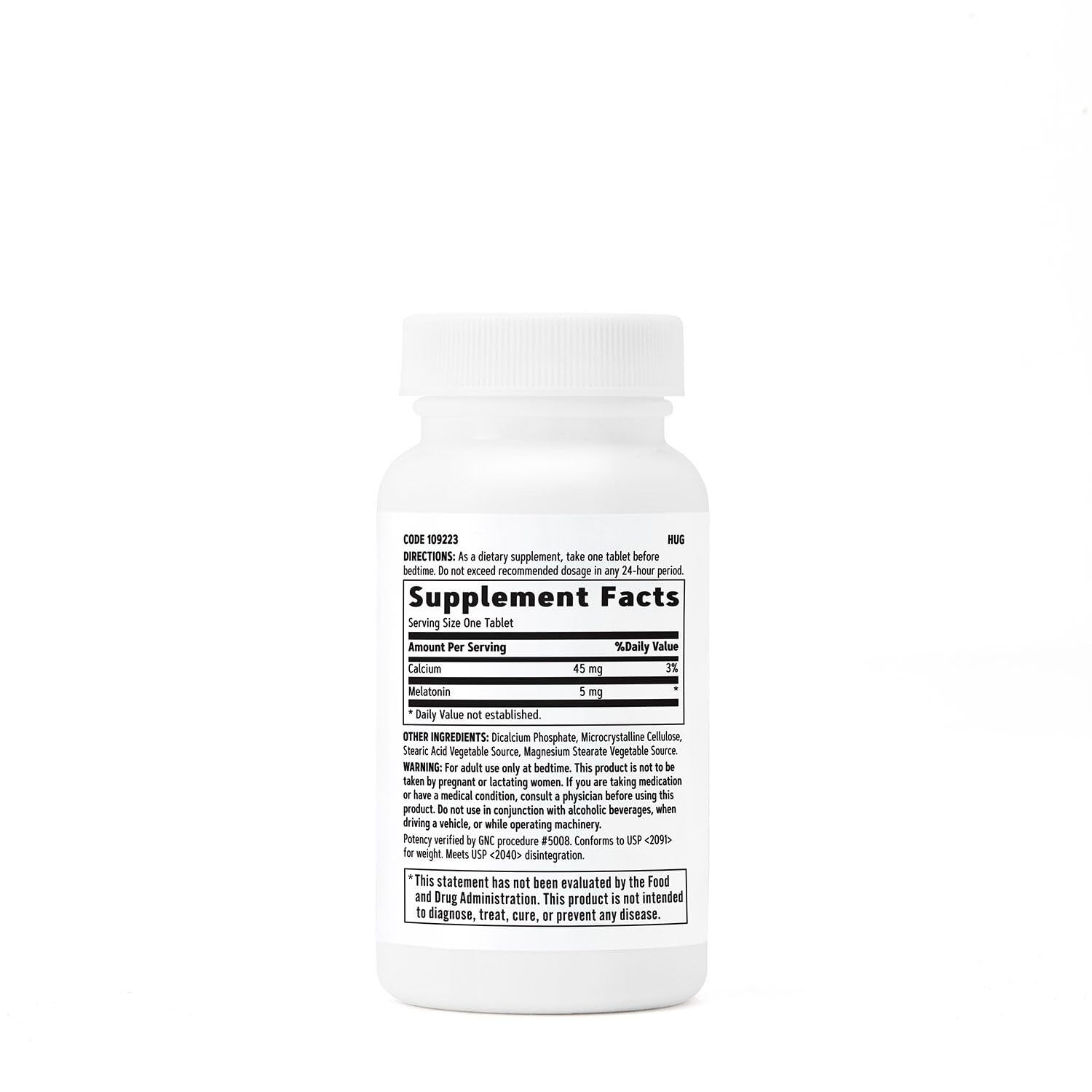 GNC Mélatonine 5 mg – Tablettes végétariennes faciles à prendre le soir
