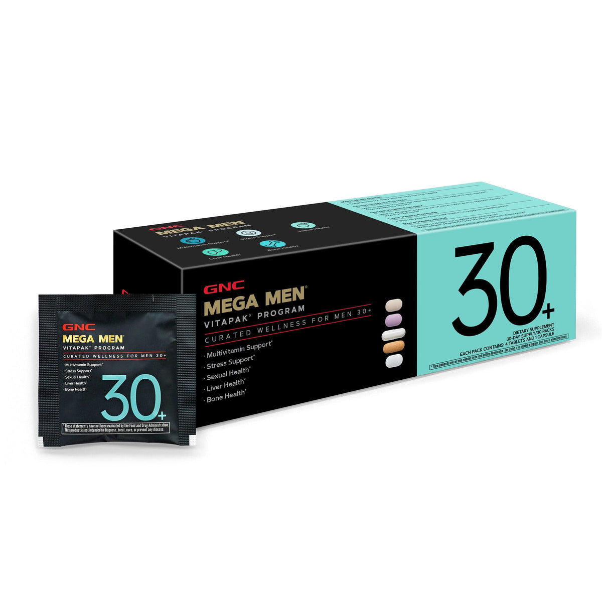 GNC Men 30+ Vitapak – capsules quotidiennes pour soutenir l’apport vitaminé