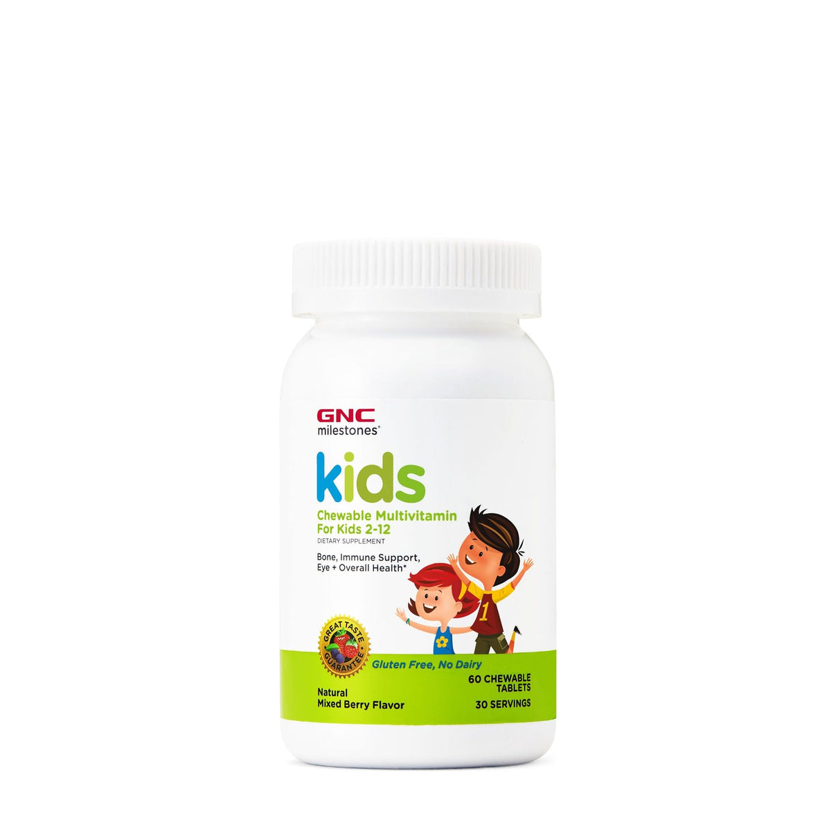 GNC Milestones pour enfants, multivitamine masticable, énergie et croissance saine.