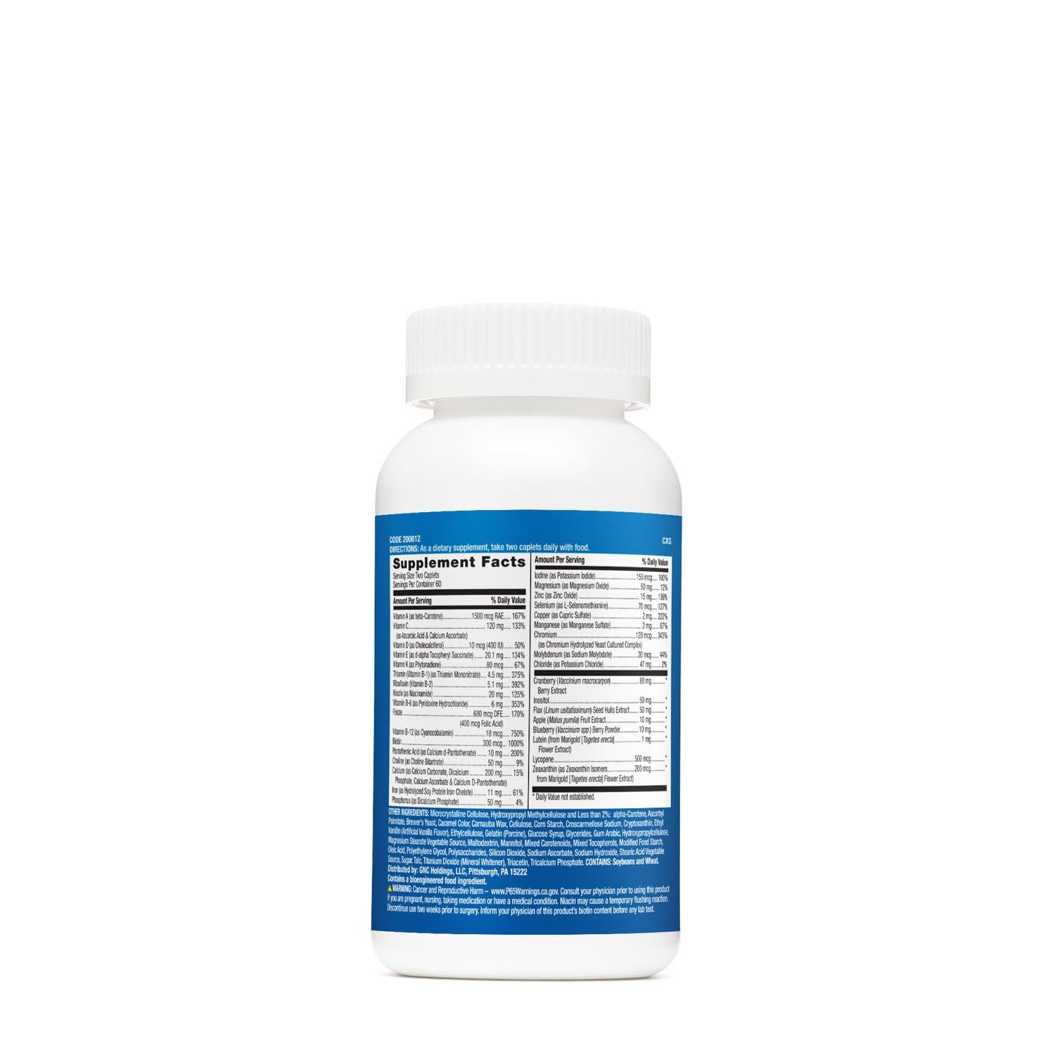 GNC Milestones – comprimés visibles sur l'étiquette, soutien potentiel pour la santé osseuse et musculaire.