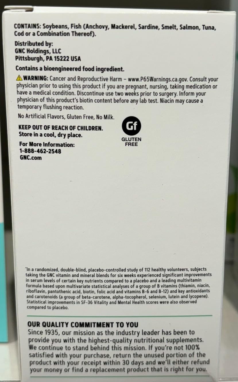 GNC Multivitamine Femmes 50+ – antioxydants pour protection cellulaire potentielle.