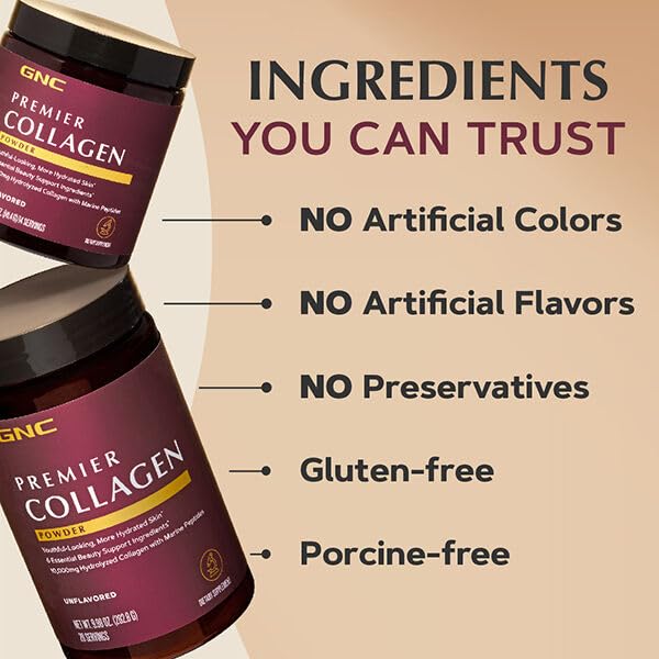 GNC Premier Collagen Poudre 10 000 mg de collagène hydrolysé