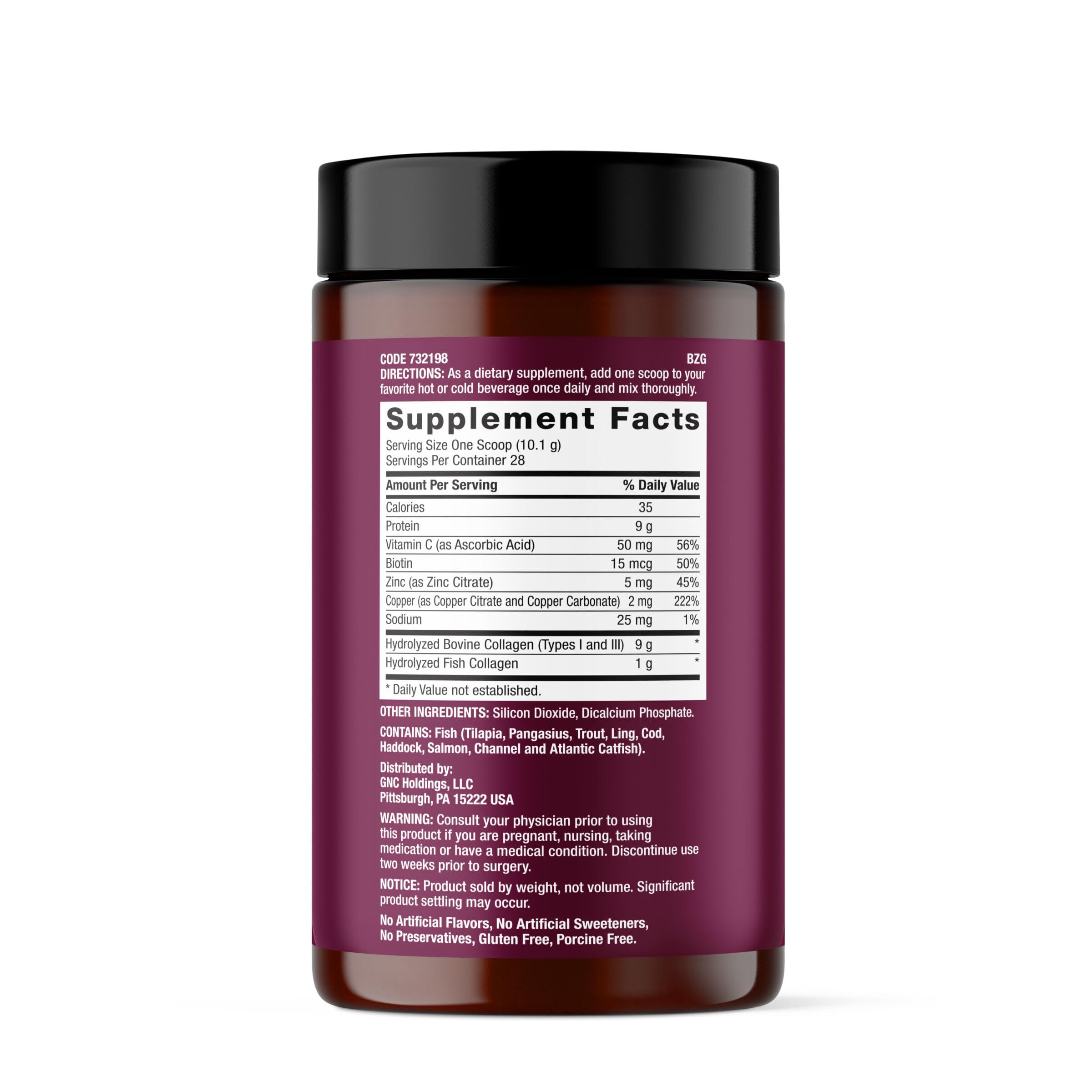 GNC Premier Collagen Poudre mélange chaudes et froides sans effort