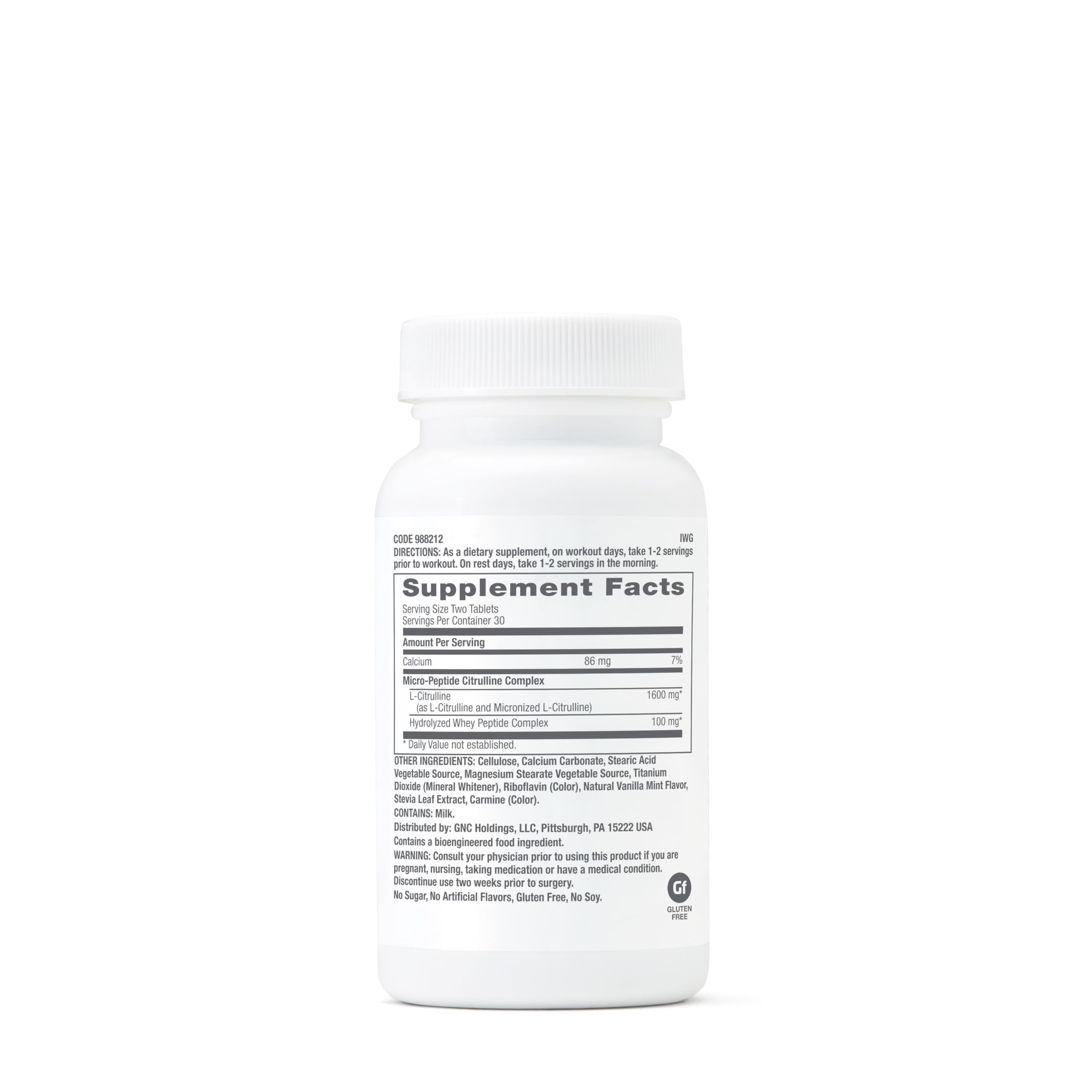 GNC Pro Performance Citrulline Complex 1700mg, emballage: visibilité claire et utilisation pratique.