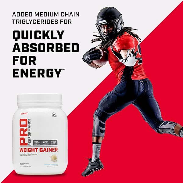 GNC Pro Performance Gain de Poids Double Chocolat: protéines whey et caséine, profil nutritionnel complet