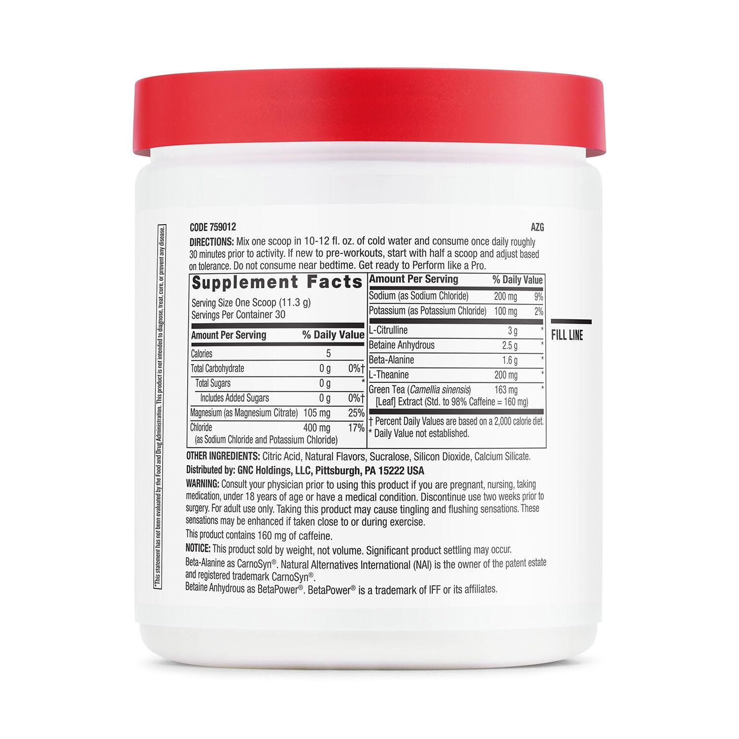 GNC Pro Performance Pré-Entraînement – concentration accrue pendant l’entraînement