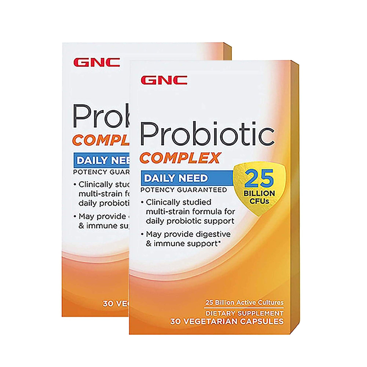 GNC Probiotic Complex bouteille de capsules 25 milliards CFU potentiel soutien digestif