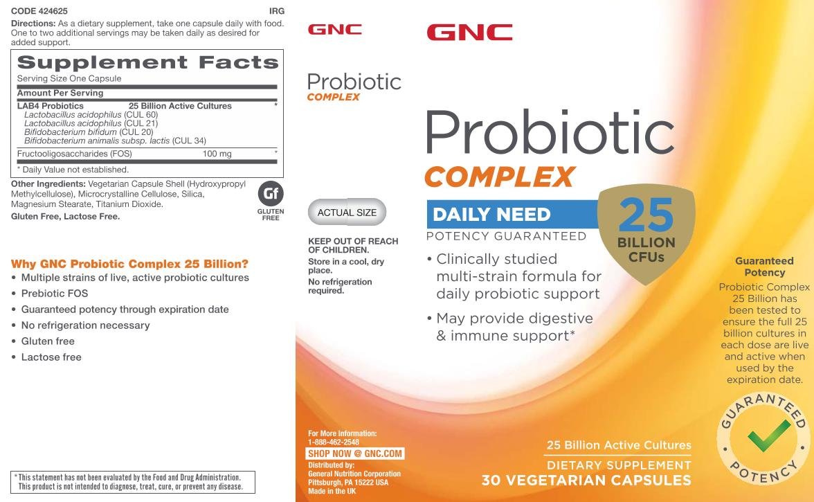 GNC Probiotic Complex capsules compactes, idéal pour une prise quotidienne