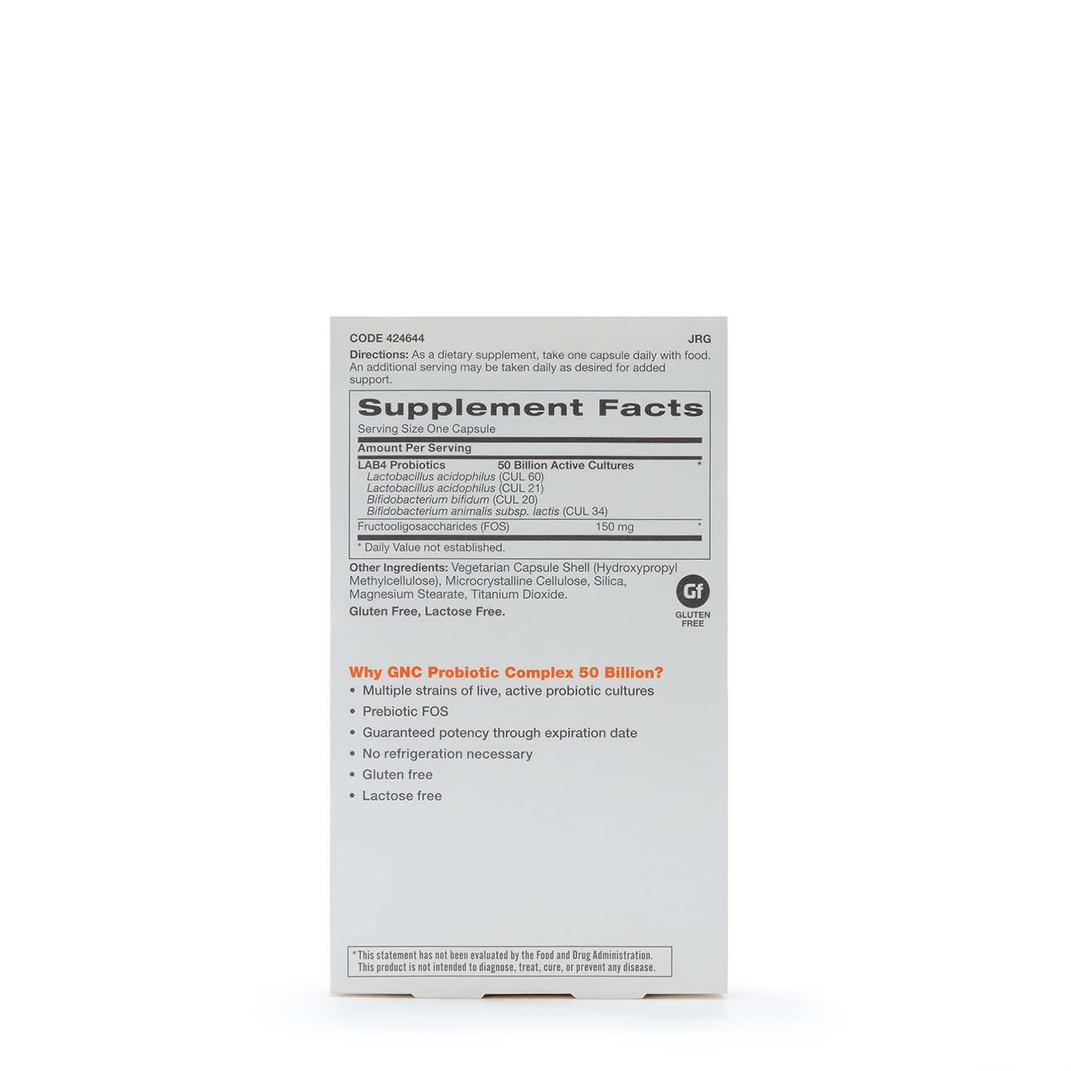 GNC Probiotic Complex: capsules quotidiennes faciles à prendre pour le quotidien.