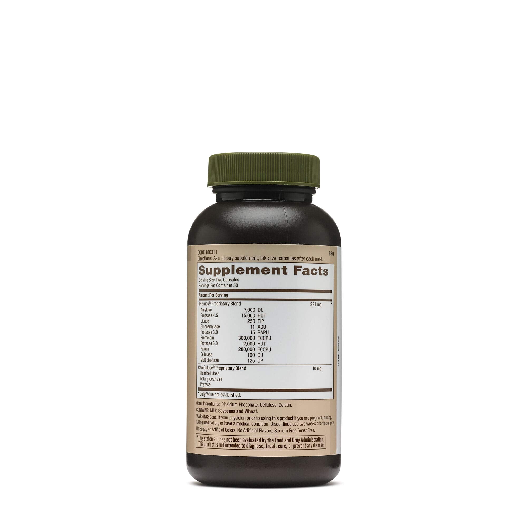 GNC Super Digestive Enzymes : capsules ouvertes, soutien potentiel à la digestion des graisses et glucides.