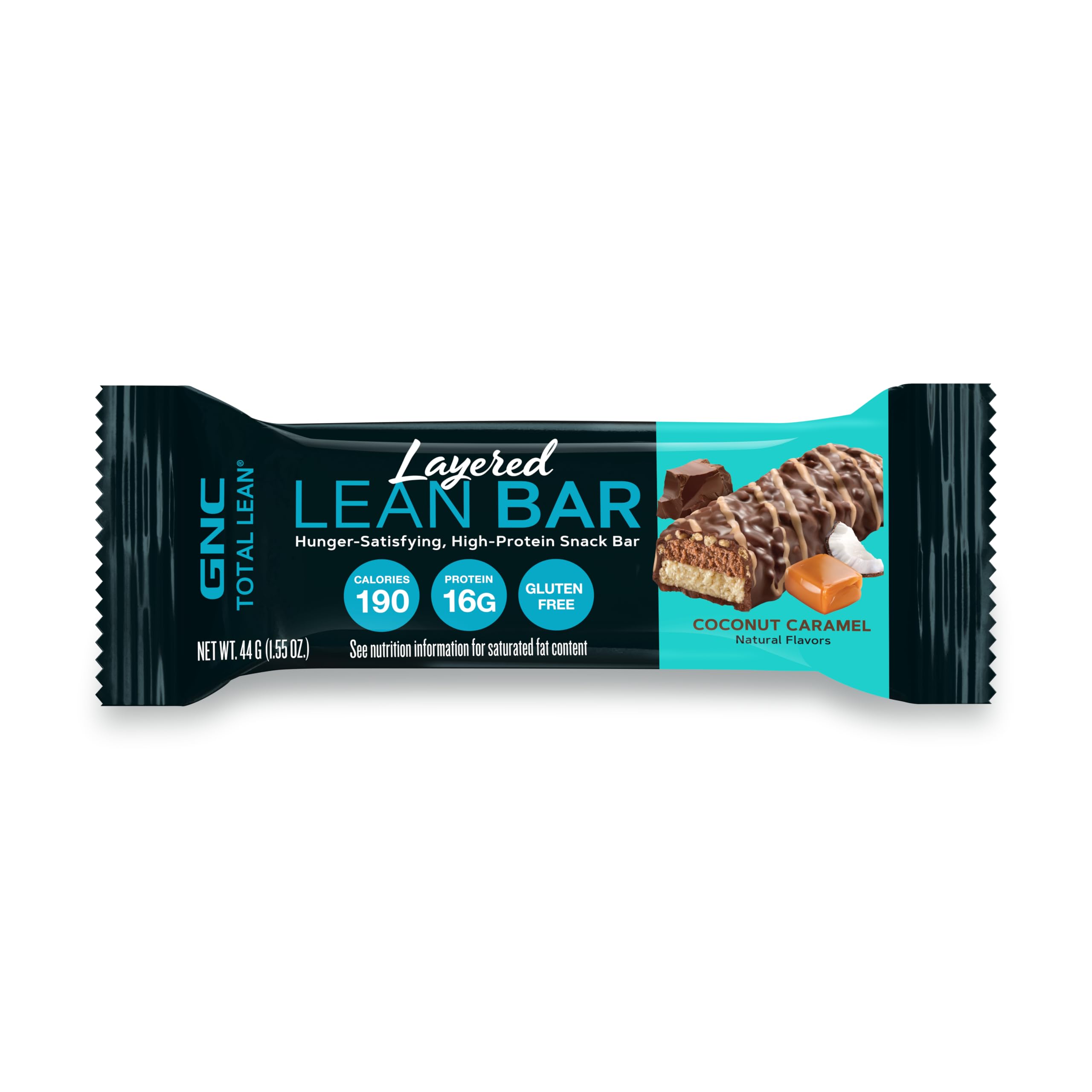 GNC Total Lean Barre à couches Coco Caramel, format portable facile à emporter.