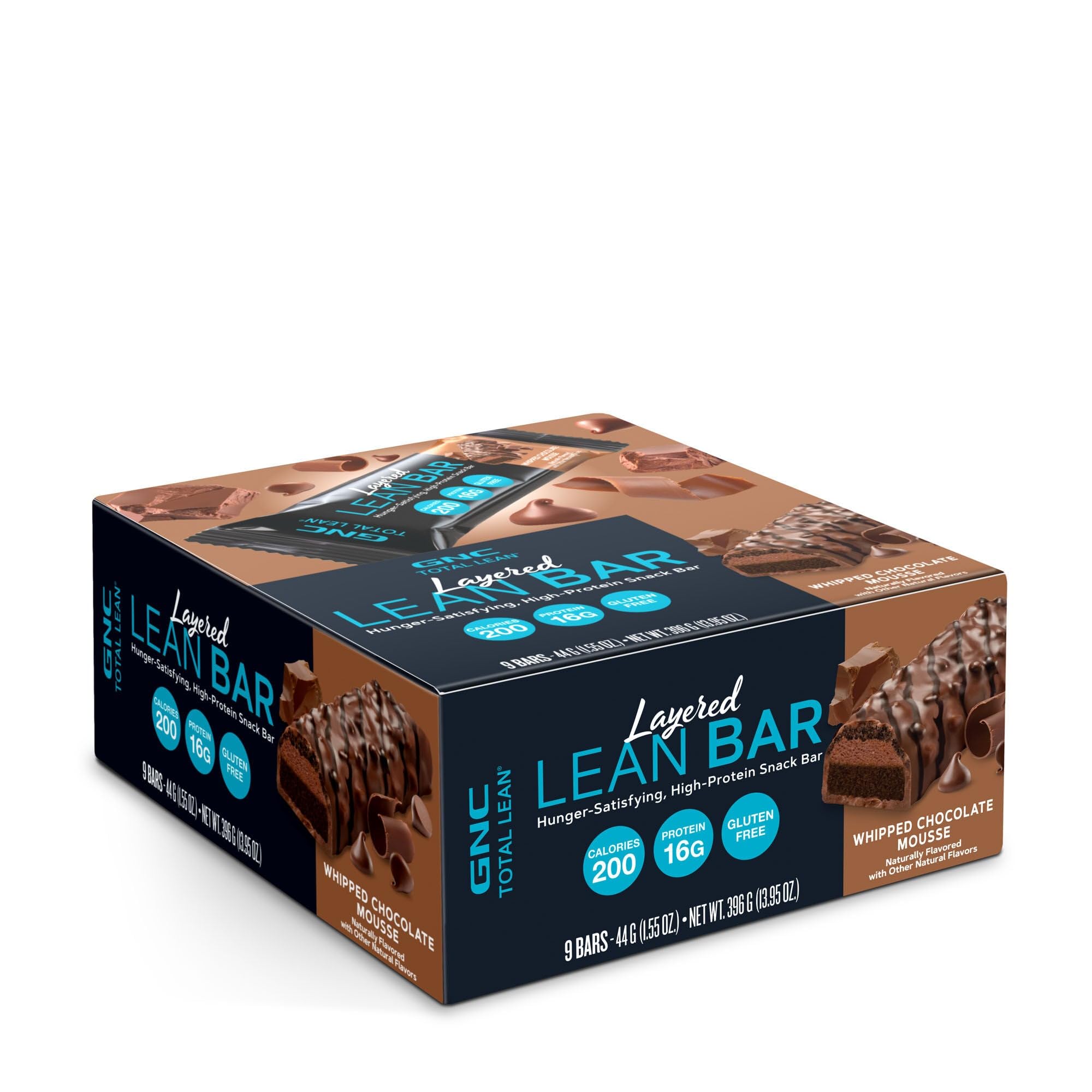 GNC Total Lean barre protéinée chocolat mousse emballage prêt à consommer