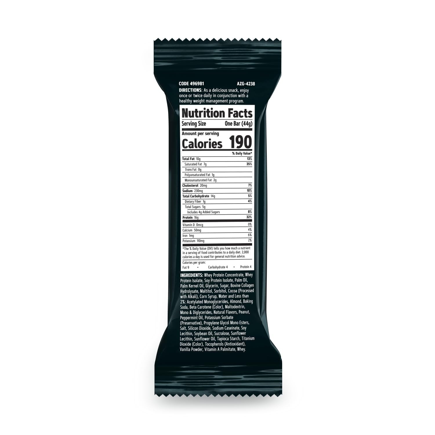 Barre GNC Total Lean Layered Lean Bar Chocolat Menthe texture croquante et fondante.