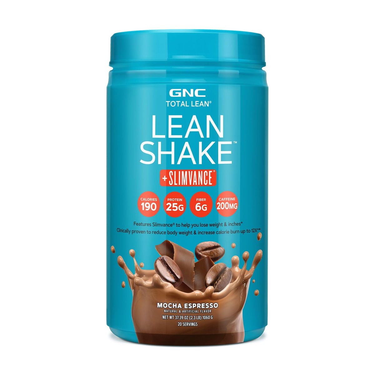 GNC Total Lean Mélange protéiné Slimvance Stim moka espresso en flacon, énergie matinale possible