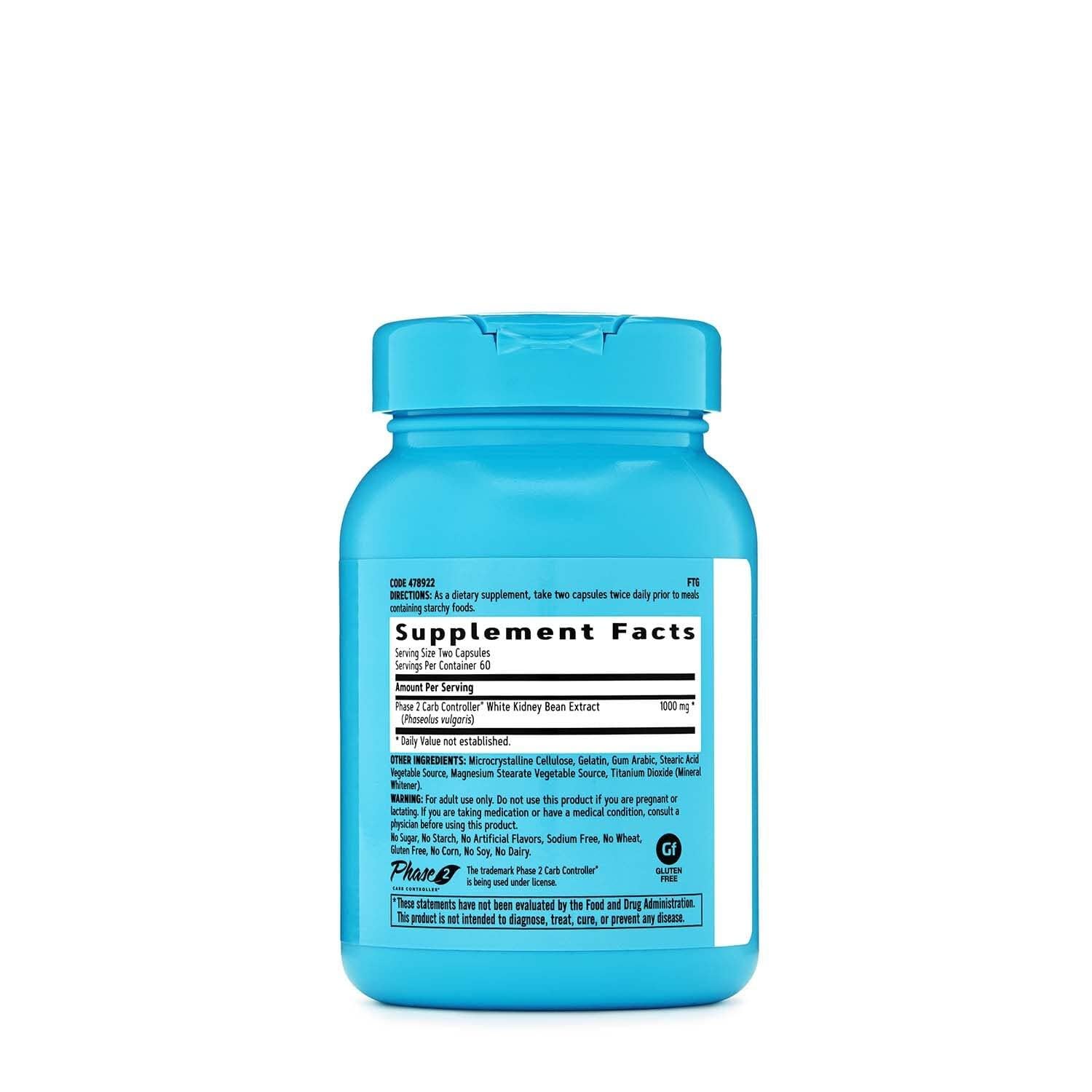 GNC Total Lean Phase 2, capsules, produit pratique pour accompagner les repas riches en glucides.