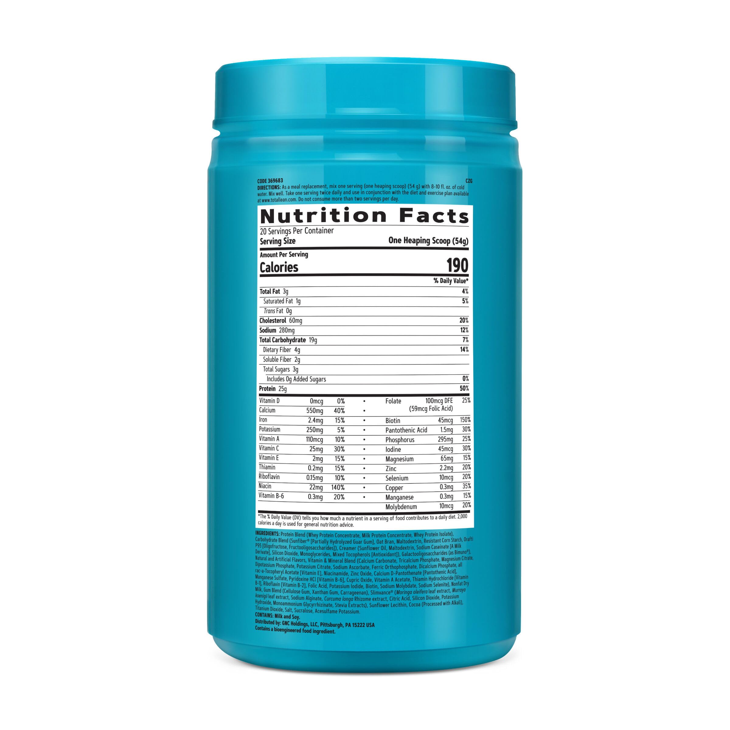 Dose incluse du GNC Total Lean Vanille Caramel pour un en-cas rapide.