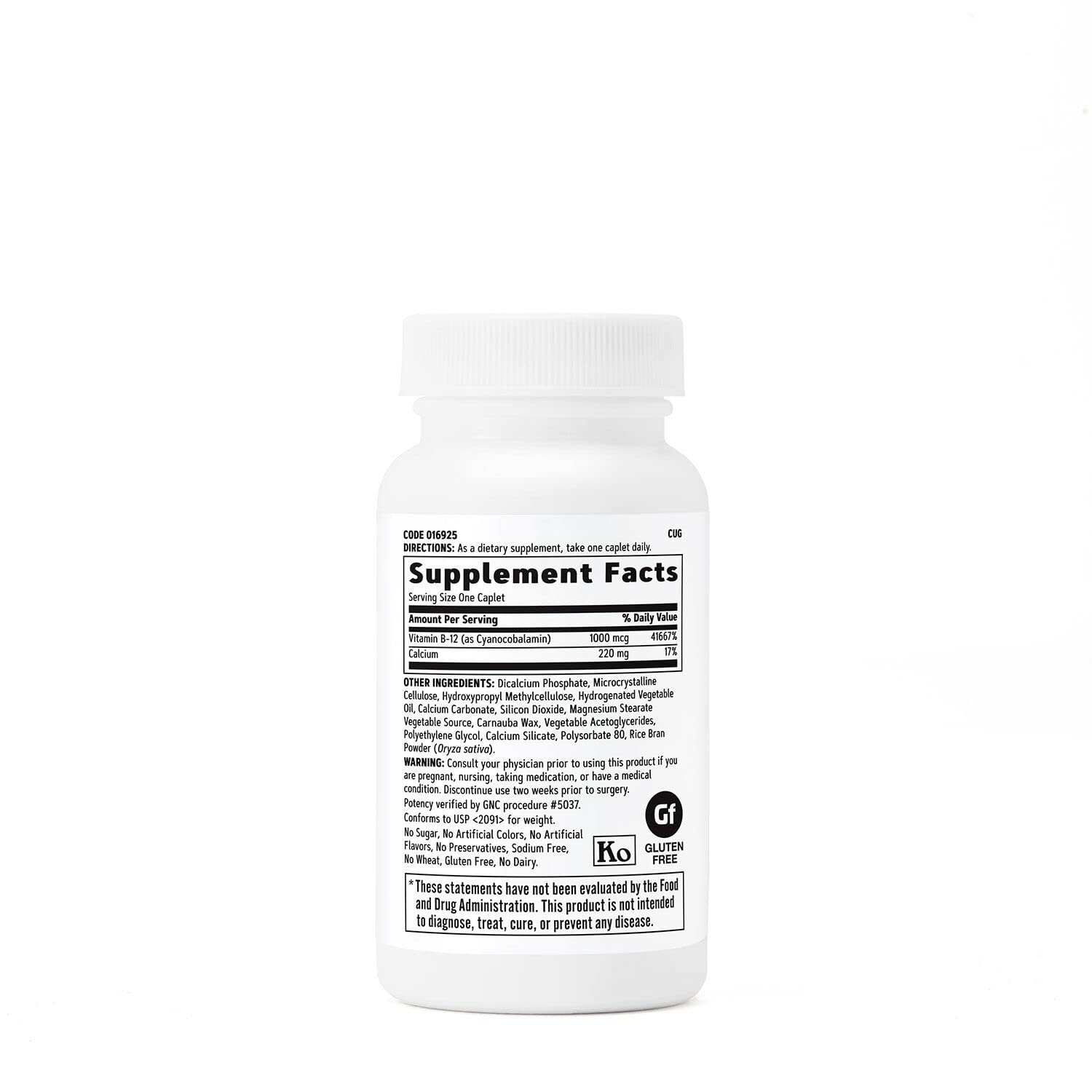 GNC Vitamine B-12 1000 µg – caplets végétariens faciles à prendre.