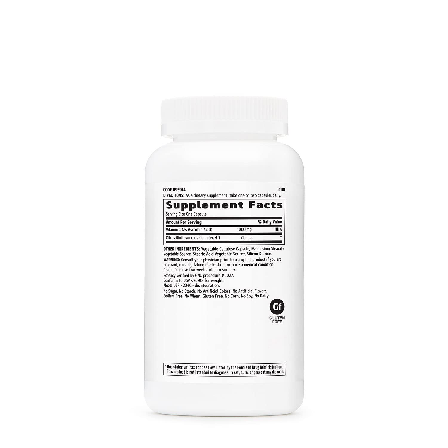 GNC Vitamine C 1000 mg – bouteille dose quotidienne pour usage pratique.